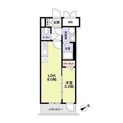 FORTRESS新栄 1LDKの間取図画像