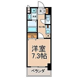 アジリア大曽根 1Kの間取図画像