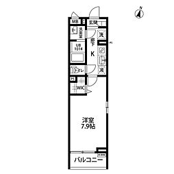アイリスフジ 1Kの間取図画像