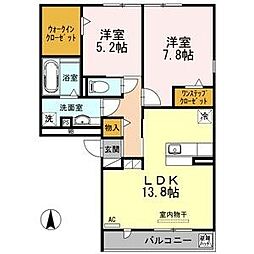 リーゾ 2LDKの間取図画像