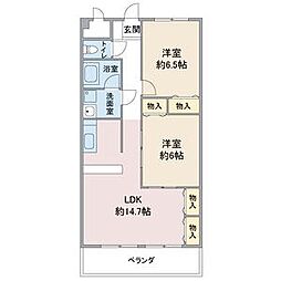 カシータス城下 2LDKの間取図画像