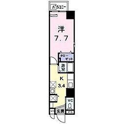 グランツ丸の内 1Kの間取図画像