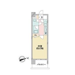 ルクレ新栄レジデンス 1Kの間取図画像