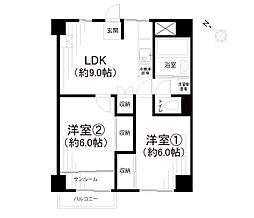 横浜山下ビル 2LDKの間取図画像