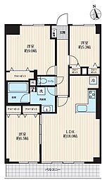 鶴見シティハイツ 3LKの間取図画像