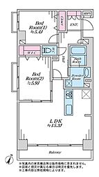 レクセル新子安 2LDKの間取図画像