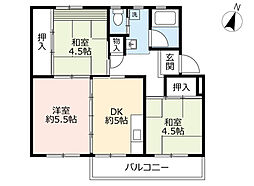 UR都市機構江南団地56棟 3DKの間取図画像