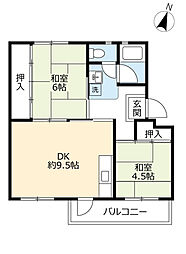 UR都市機構江南団地79棟 2DKの間取図画像