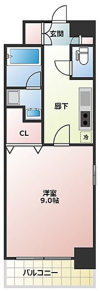 COCORO-WEST ｜大阪府大阪市浪速区桜川4丁目(賃貸マンション1K・6階・29.65㎡)の写真 その3