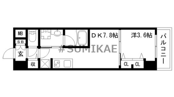 クロスレジデンス神戸元町 1102｜兵庫県神戸市中央区元町通4丁目(賃貸マンション1DK・11階・29.68㎡)の写真 その3