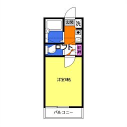 パークヒルアダチ 1Kの間取図画像