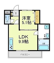 サンライトあべの・6 1LDKの間取図画像