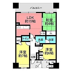 南海シティコート岸和田 3LDKの間取図画像