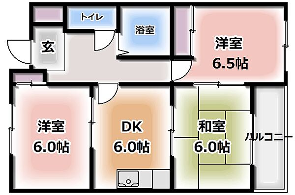 大阪府寝屋川市秦町(賃貸マンション3DK・5階・47.70㎡)の写真 その2