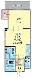 京阪本線 寝屋川市駅 徒歩10分の賃貸アパート 1階1LDKの間取り