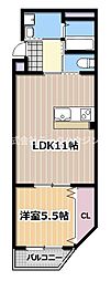 京阪本線 寝屋川市駅 徒歩13分の賃貸マンション 3階1LDKの間取り