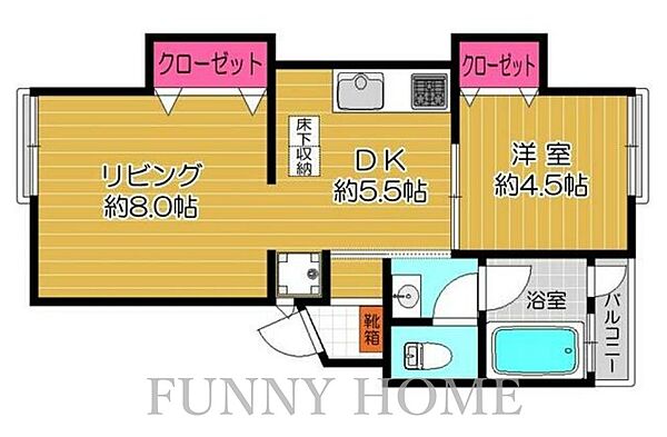 東京都世田谷区船橋2丁目(賃貸アパート1LDK・2階・40.00㎡)の写真 その2