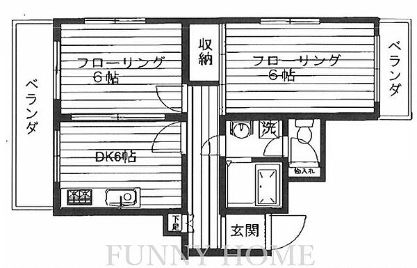 東京都世田谷区世田谷4丁目(賃貸マンション2DK・2階・42.00㎡)の写真 その2