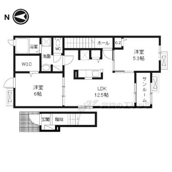 コンフォートハイツほのぼの 205｜京都府舞鶴市字七日市(賃貸アパート2LDK・2階・60.77㎡)の写真 その2