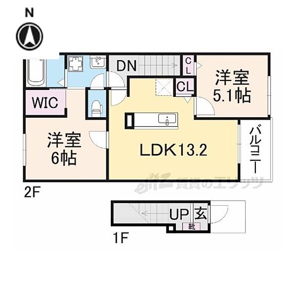 グランドシャトリエ 205｜京都府福知山市字天田(賃貸アパート2LDK・2階・58.70㎡)の写真 その2