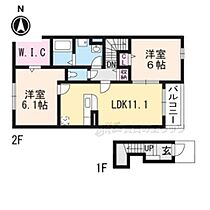 グランツTOWAII 205 ｜ 京都府福知山市字前田（賃貸アパート2LDK・2階・58.64㎡） その2