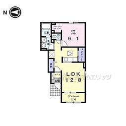 サンリットタウン日高A 1LDKの間取図画像