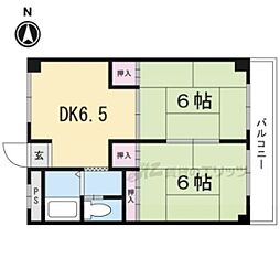 ハイマートメゾン2 2DKの間取図画像