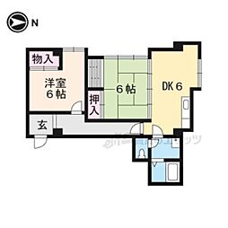 ハイマートメゾン2 2DKの間取図画像