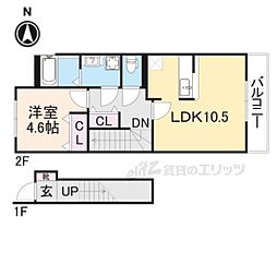 フロール・デ・セレッソ2 1LDKの間取図画像