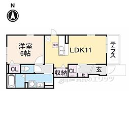 サニーデイ3 1LDKの間取図画像