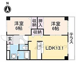 グランヴェール 2LDKの間取図画像