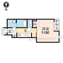 仮称)土師新築アパート 1Kの間取図画像