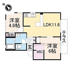 カサ・ベルデA 2LDKの間取図画像