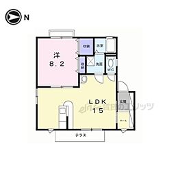 メゾンみやびB 1LDKの間取図画像