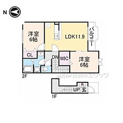 ポライトリーガーデンC棟 2LDKの間取図画像