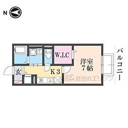 エミネンス豊岡 1Kの間取図画像