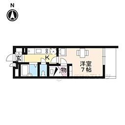 レオパレス森本町レジェンド 1Kの間取図画像