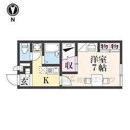 レオパレスGS☆2 1Kの間取図画像