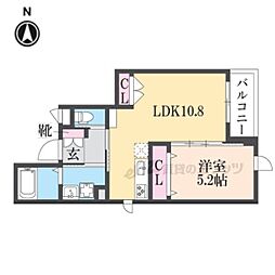 ラス・パルマス浜三條 1LDKの間取図画像