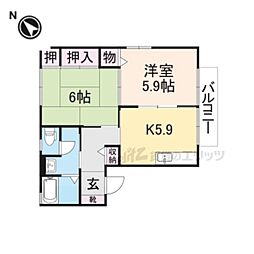 グッドネイバー2号棟 2Kの間取図画像