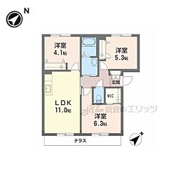メゾン・ド・エムズ2 3LDKの間取図画像