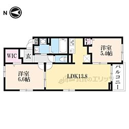 メゾンモンターニュ 2LDKの間取図画像