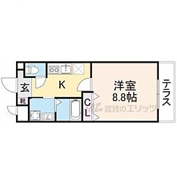 マヤウイングス 1Kの間取図画像