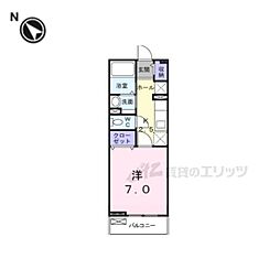 グランシャリオジュモー 1Kの間取図画像