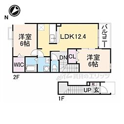 グランコート1 2LDKの間取図画像