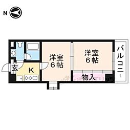 エグゼ綾部 2Kの間取図画像