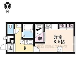レオパレスルーエンハイム 1Kの間取図画像