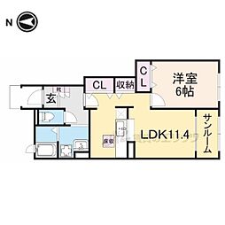 グラン・ソーレ2 1LDKの間取図画像