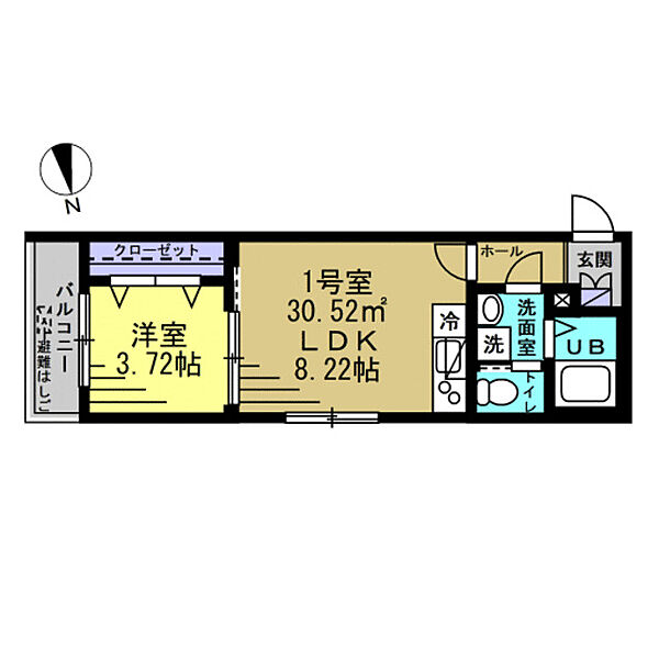 セレーノ ｜千葉県松戸市西馬橋広手町(賃貸アパート1LDK・3階・30.52㎡)の写真 その2