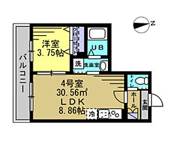 メゾン・ド・Plum新松戸 104 ｜ 千葉県松戸市新松戸2丁目（賃貸アパート1LDK・1階・30.56㎡） その2